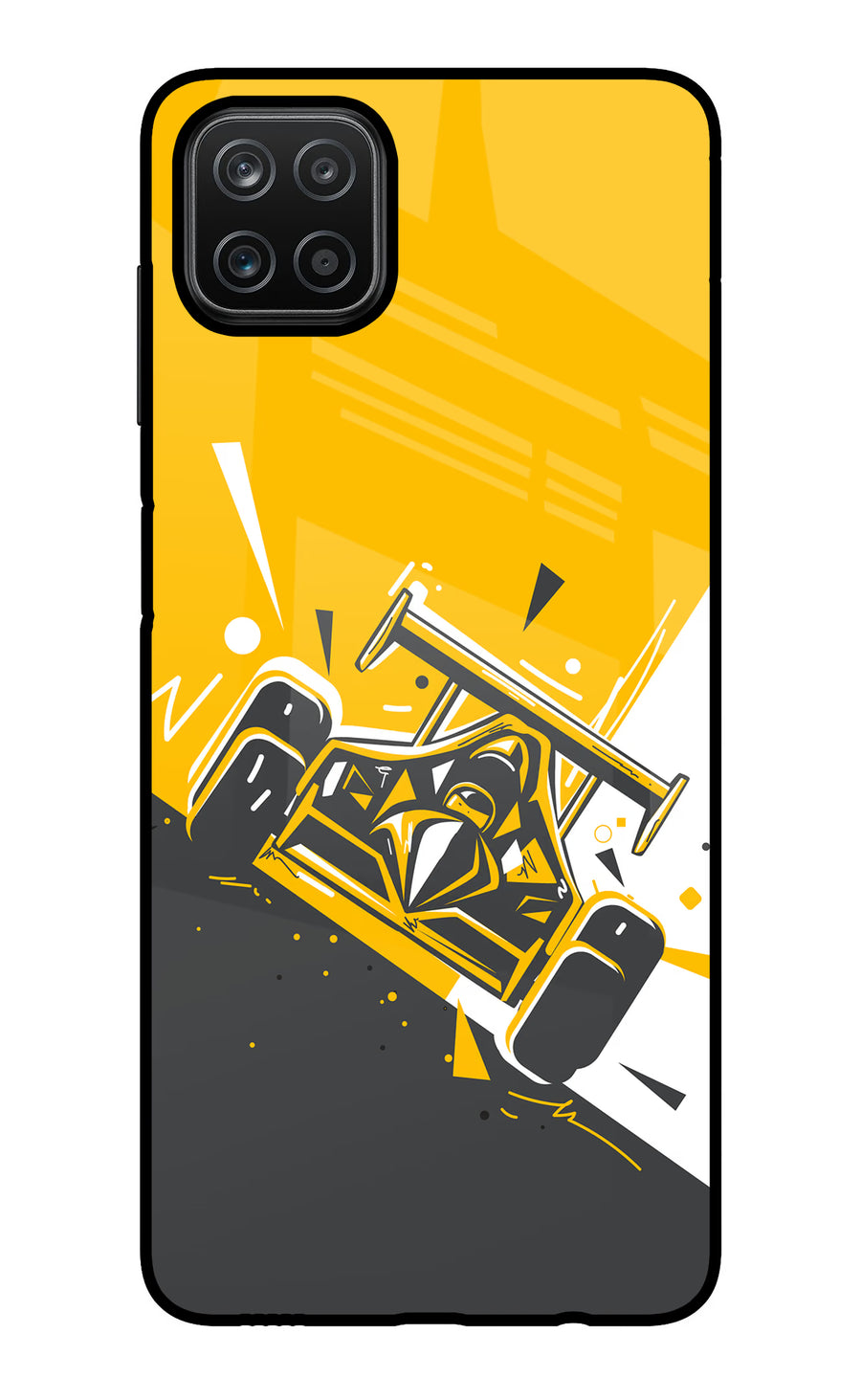 Track King Samsung A12 Back Cover, Glass case