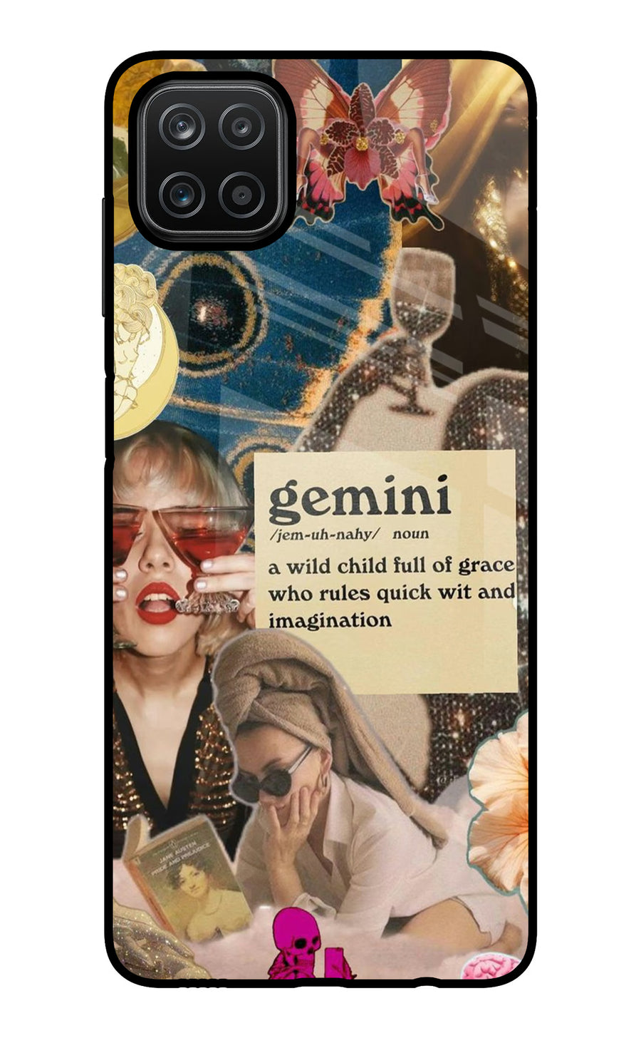 Gemini Zodiac Samsung A12 Back Cover, Glass case