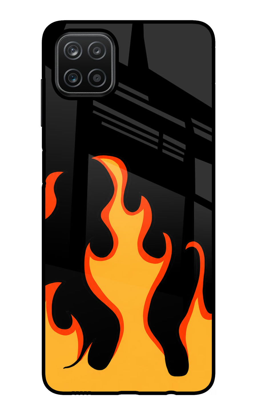 Fired Up – Black Samsung A12 Back Cover, Glass case