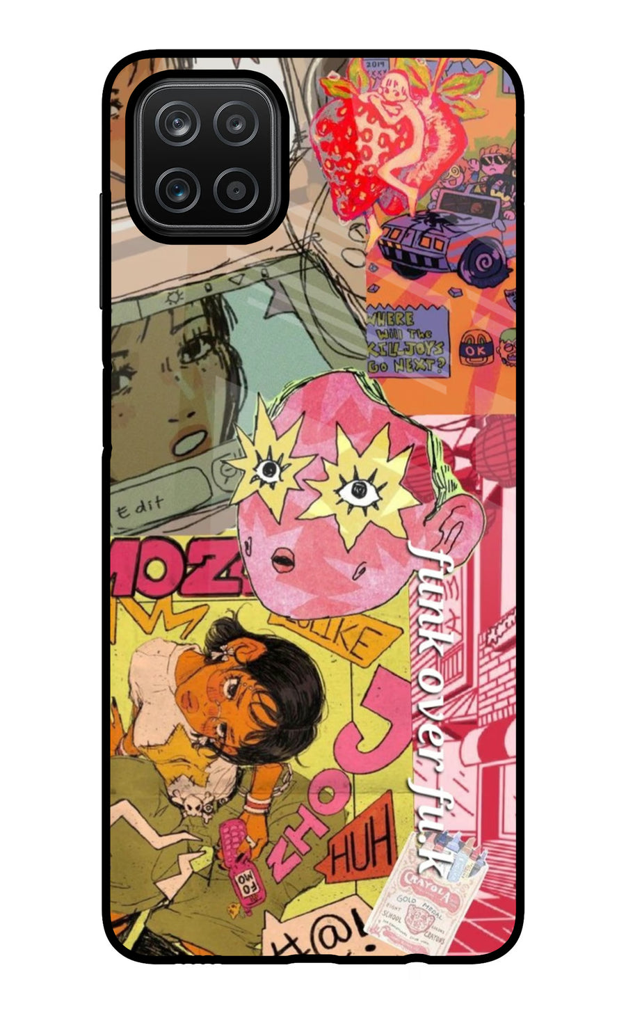 Funkover Samsung A12 Back Cover, Glass case