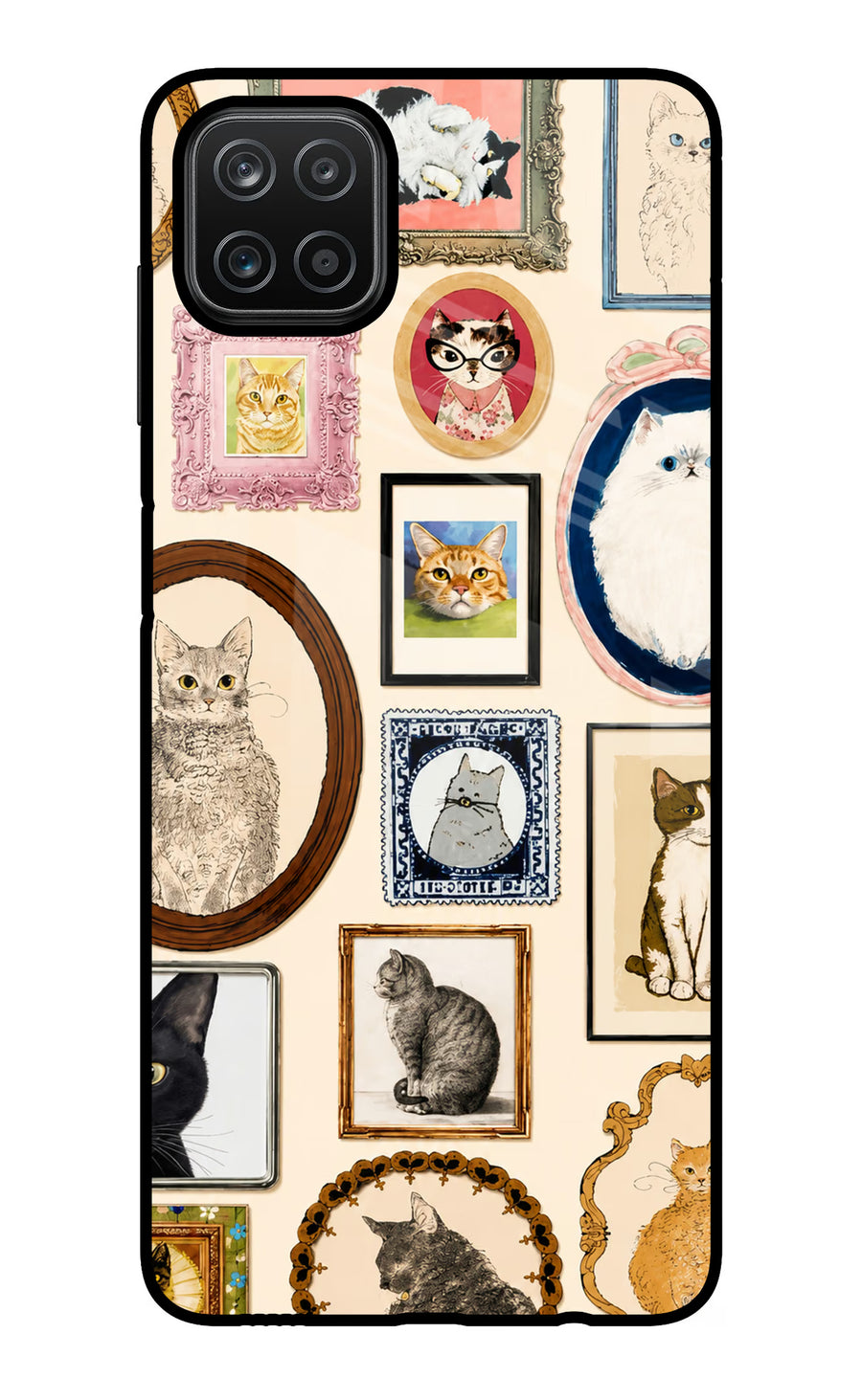 Mirror Cats Samsung A12 Back Cover, Glass case