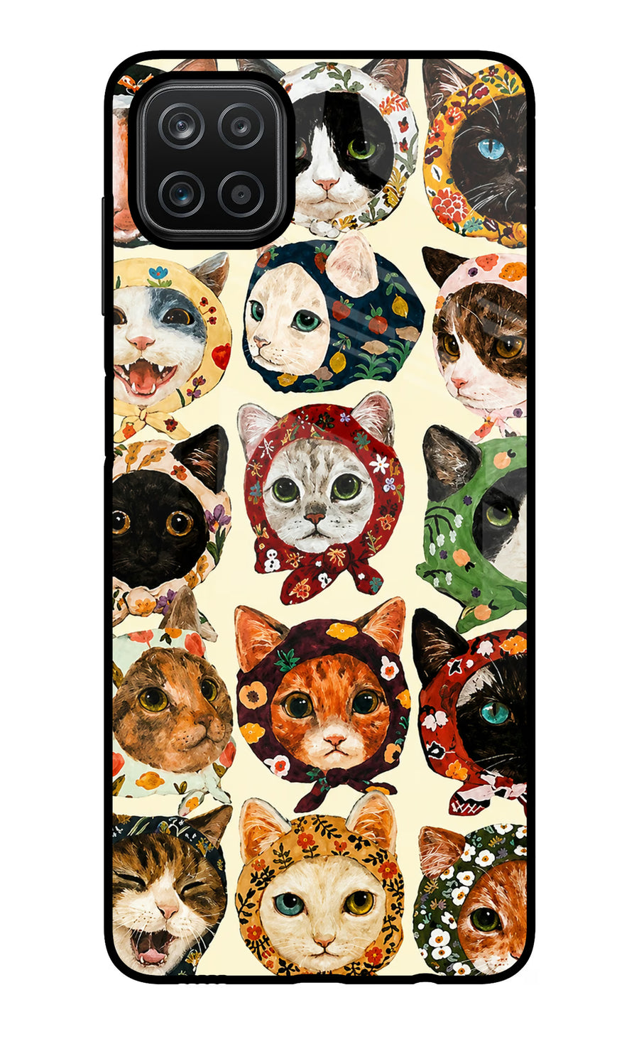 Cool Cat Samsung A12 Back Cover, Glass case