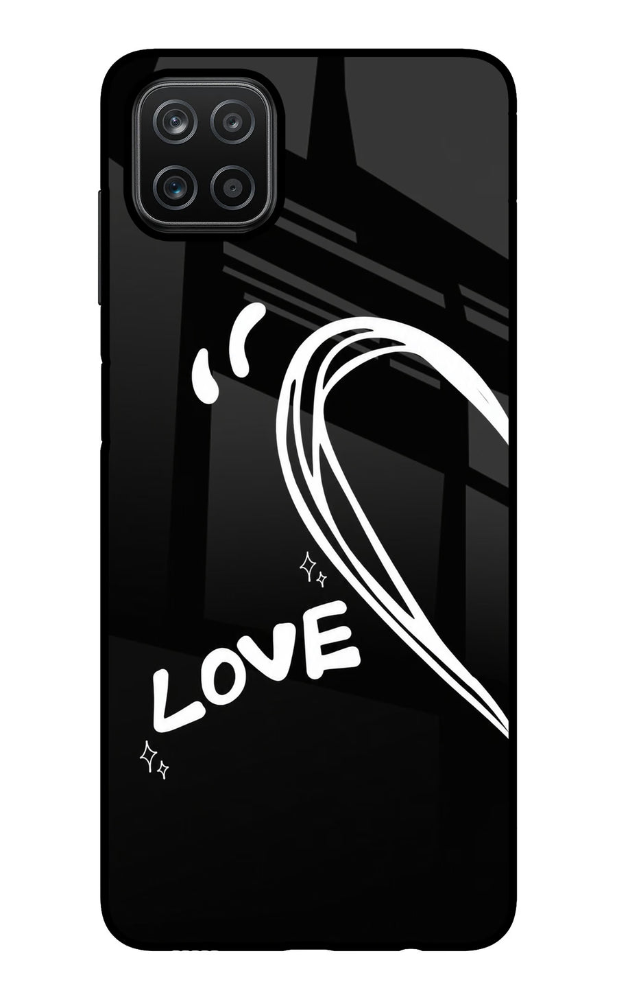Love Line Samsung A12 Back Cover, Glass case