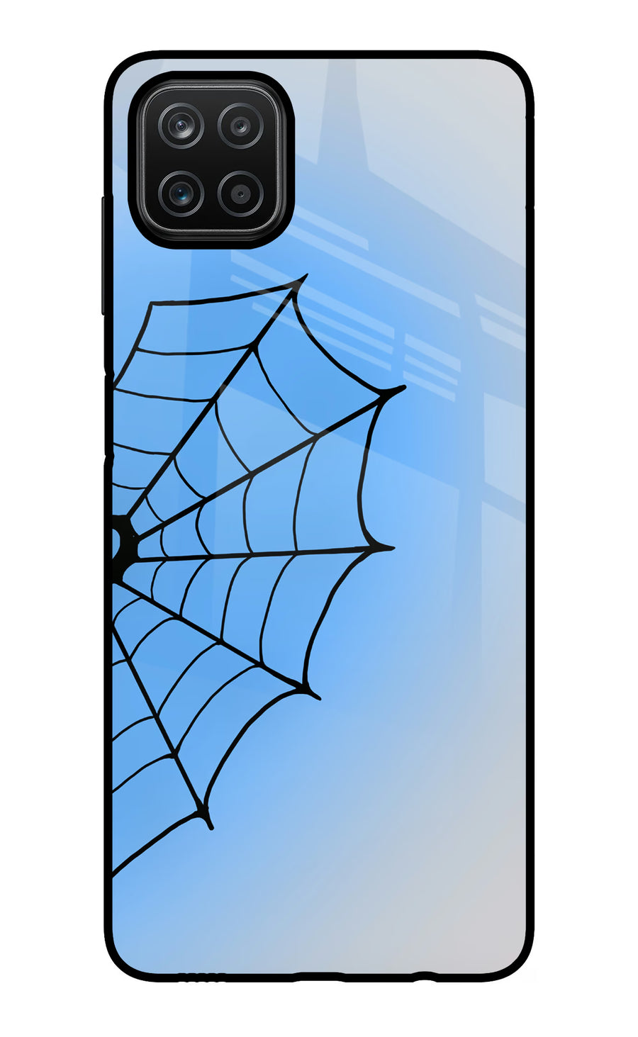 Blue Web Samsung A12 Back Cover, Glass case