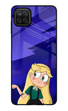 Star Glow Samsung A12 Glass Case Back Cover by Casekaro