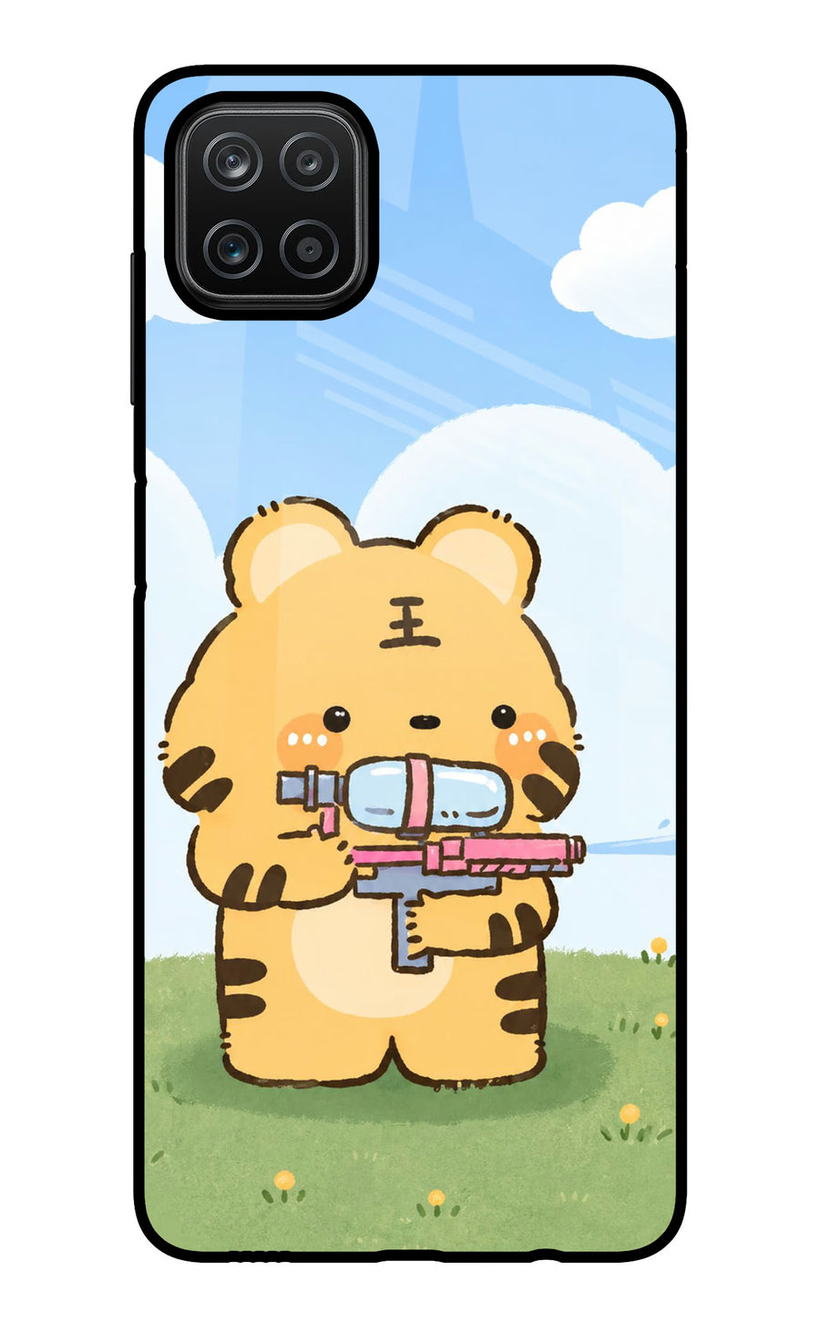 Tiger Treat Samsung A12 Back Cover, Glass case
