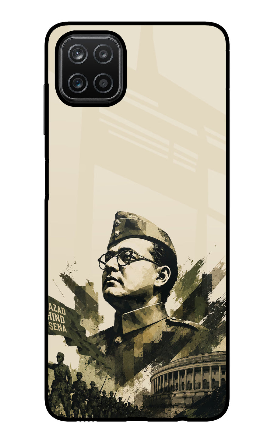 Netaji Rising Samsung A12 Back Cover, Glass case