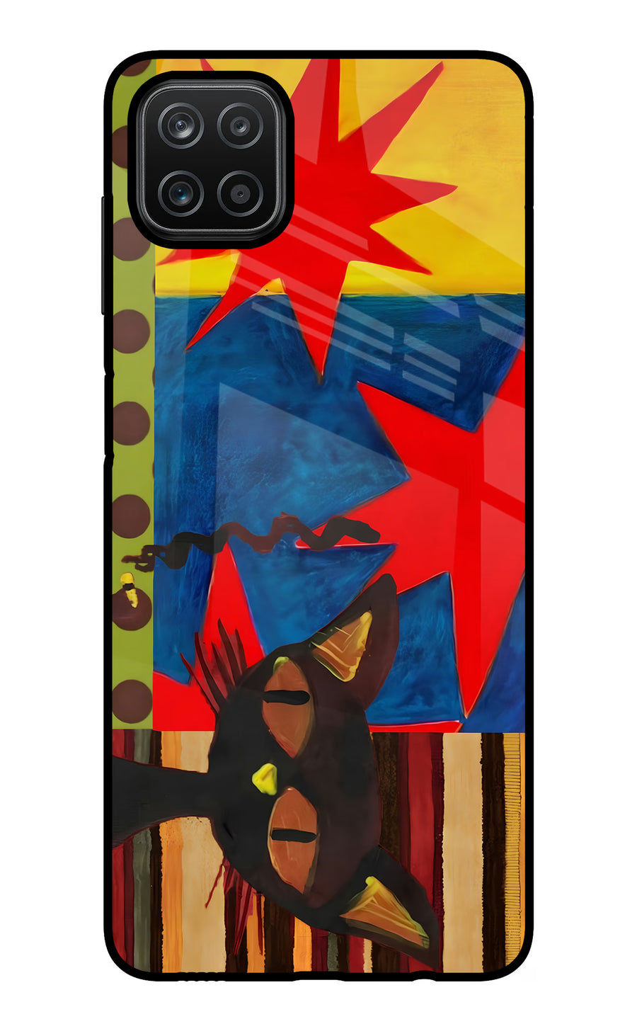 Pop Cat Samsung A12 Back Cover, Glass case