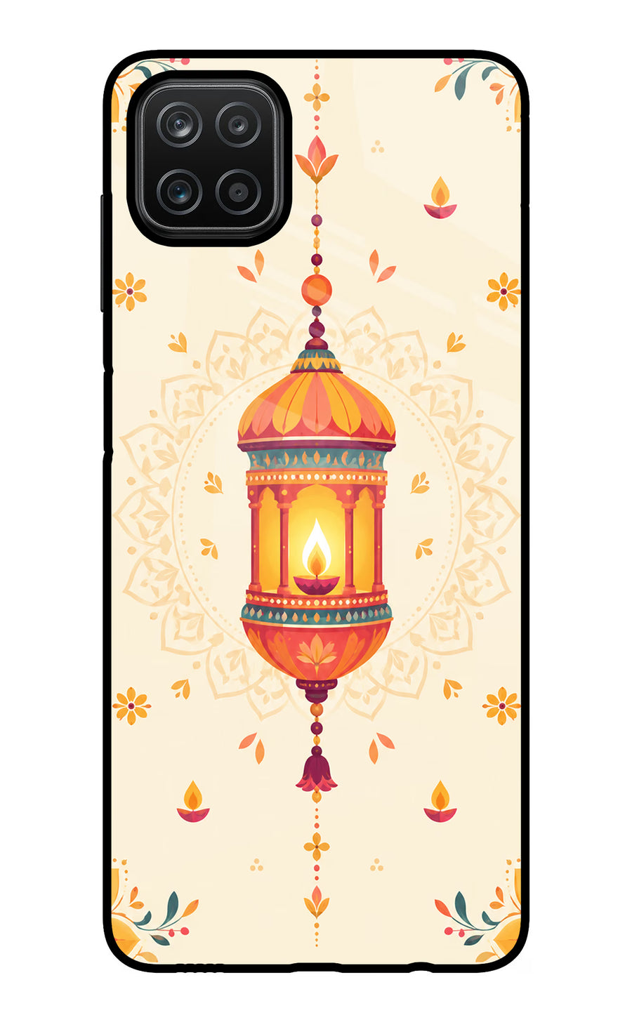 Golden Lantern Samsung A12 Back Cover, Glass case