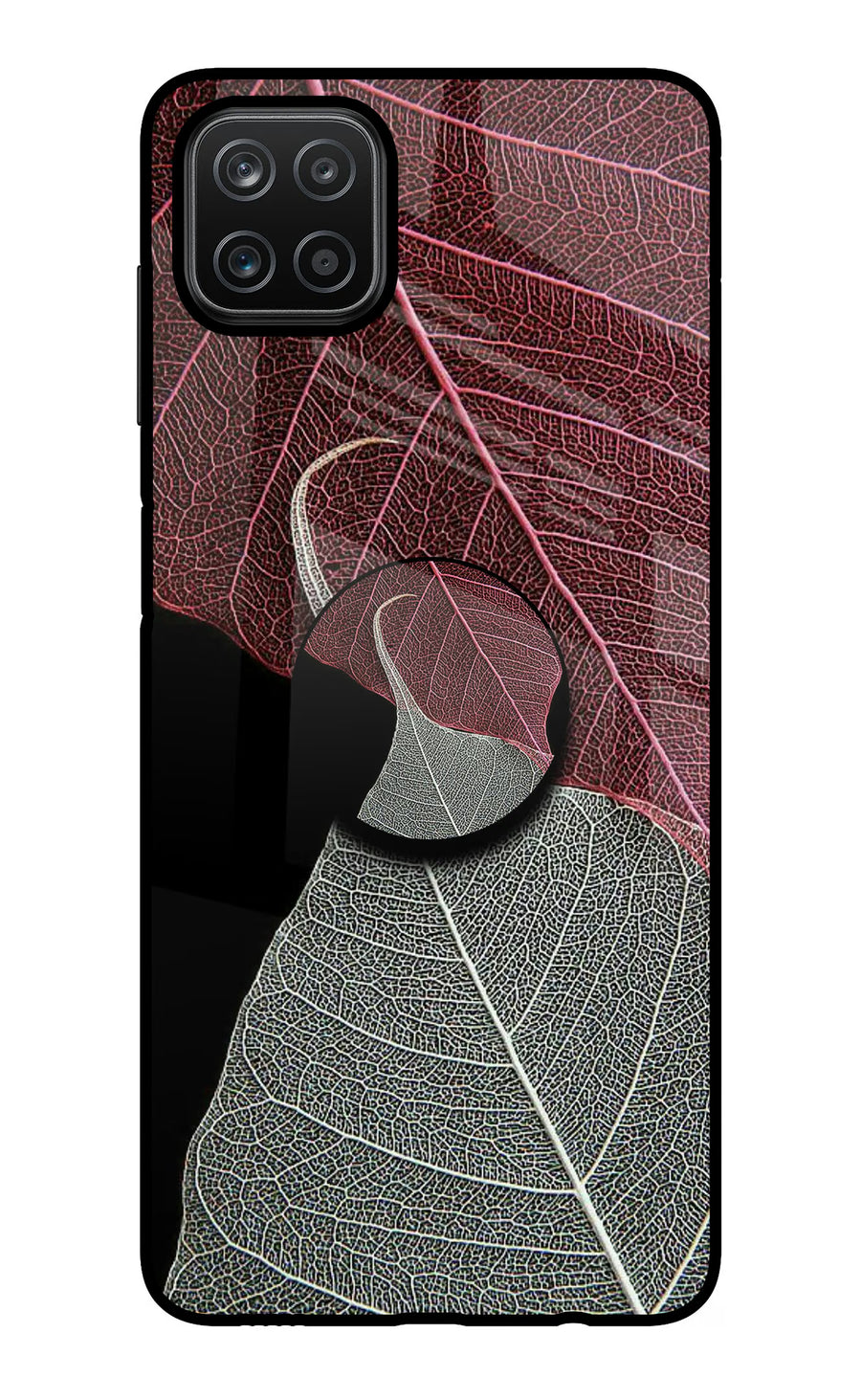 Leaf Pattern Samsung A12 Pop Case, Glass case