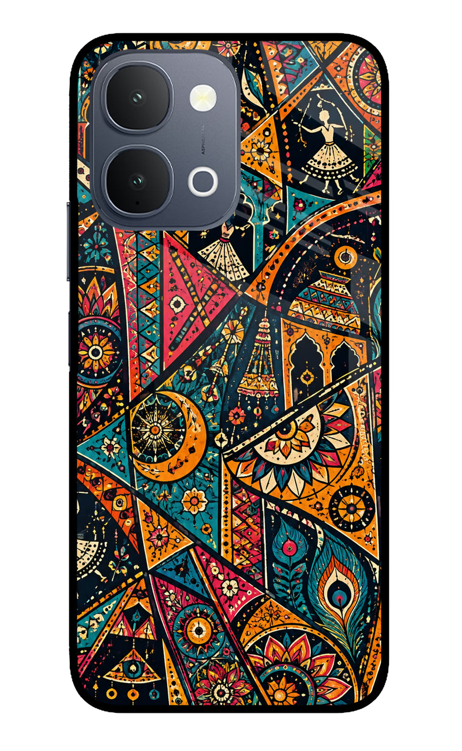Folk Print iQOO Z11x 5G Back Cover, Glass case