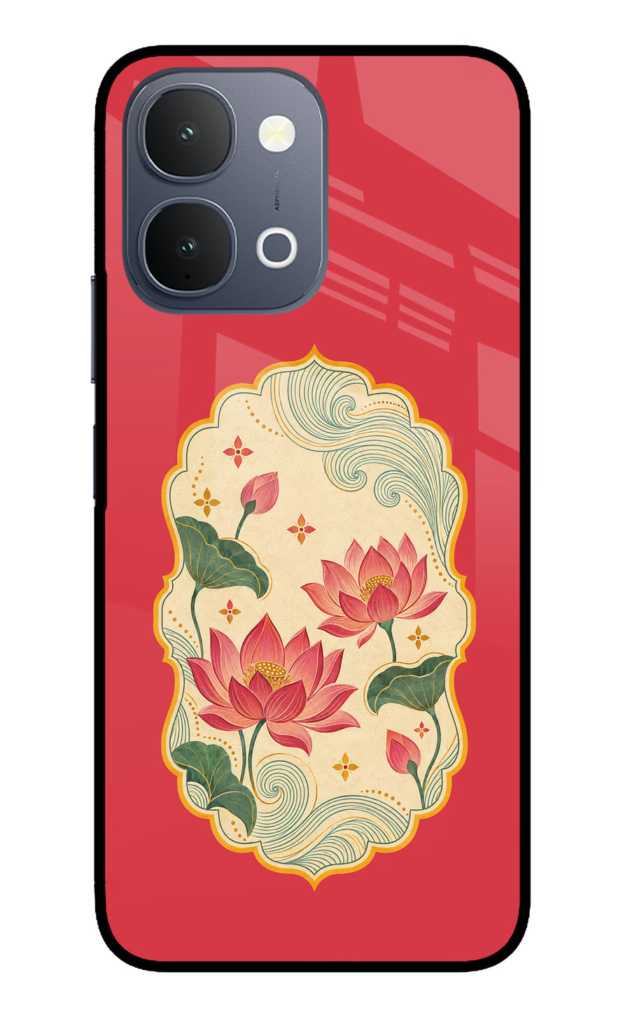 Pink Lotus iQOO Z11x 5G Back Cover, Glass case