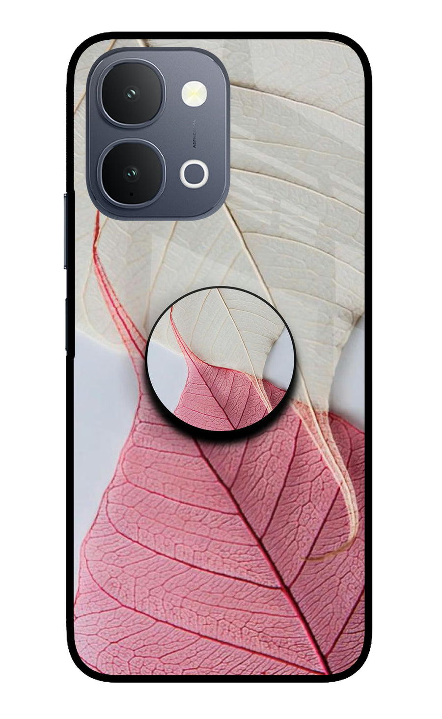 White Pink Leaf iQOO Z11x 5G Pop Case, Glass case