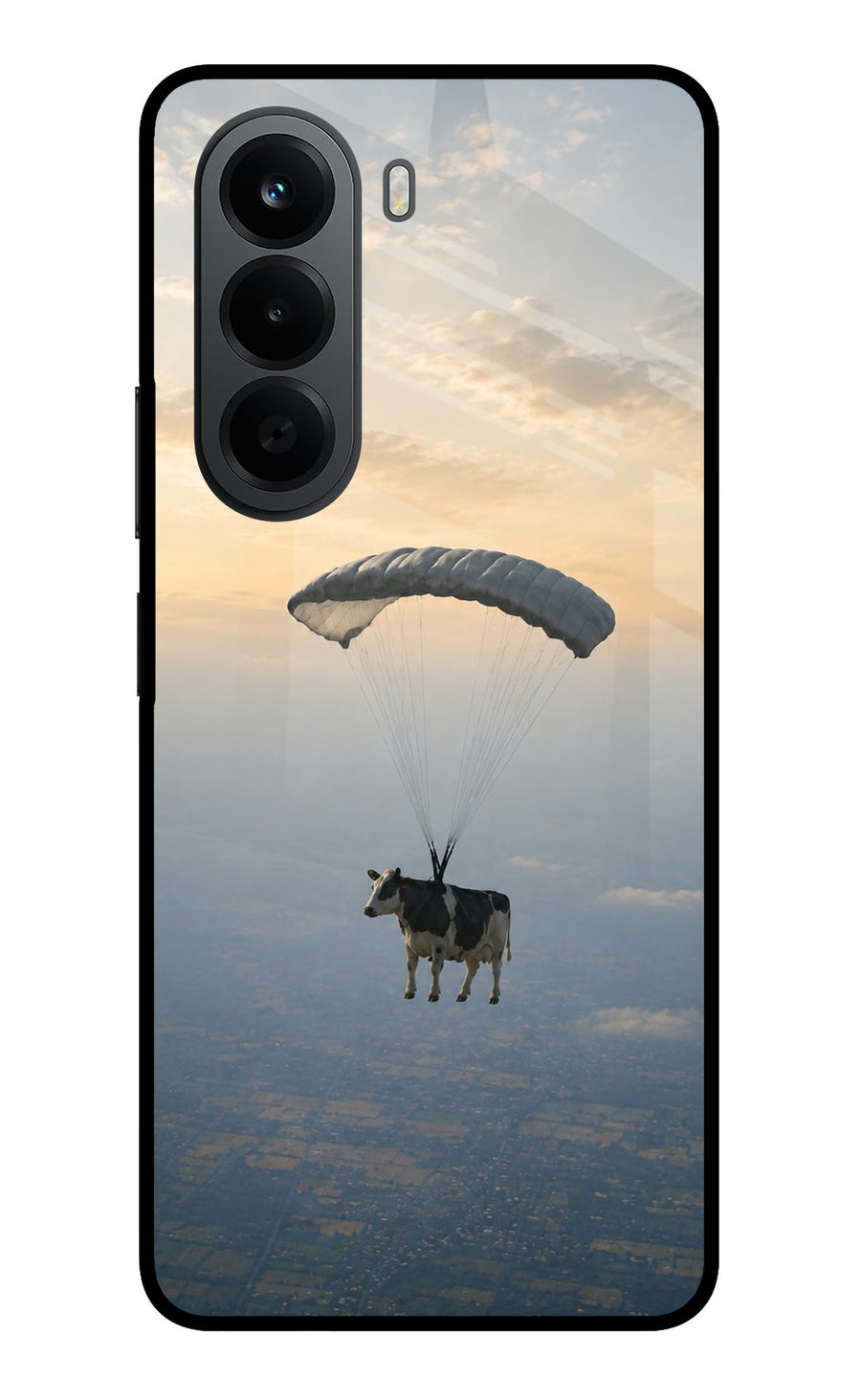 Skydiving Cow OnePlus Nord CE6 Lite Back Cover, Glass case