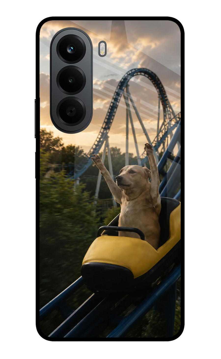 Rollercoaster Dog OnePlus Nord CE6 Lite Back Cover, Glass case