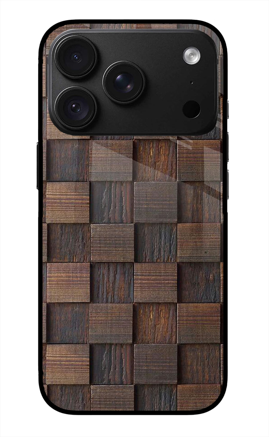 Wooden Cube Design iPhone 18 Pro Back Cover, Glass case