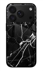 Black Marble Pattern iPhone 18 Pro Glass Case