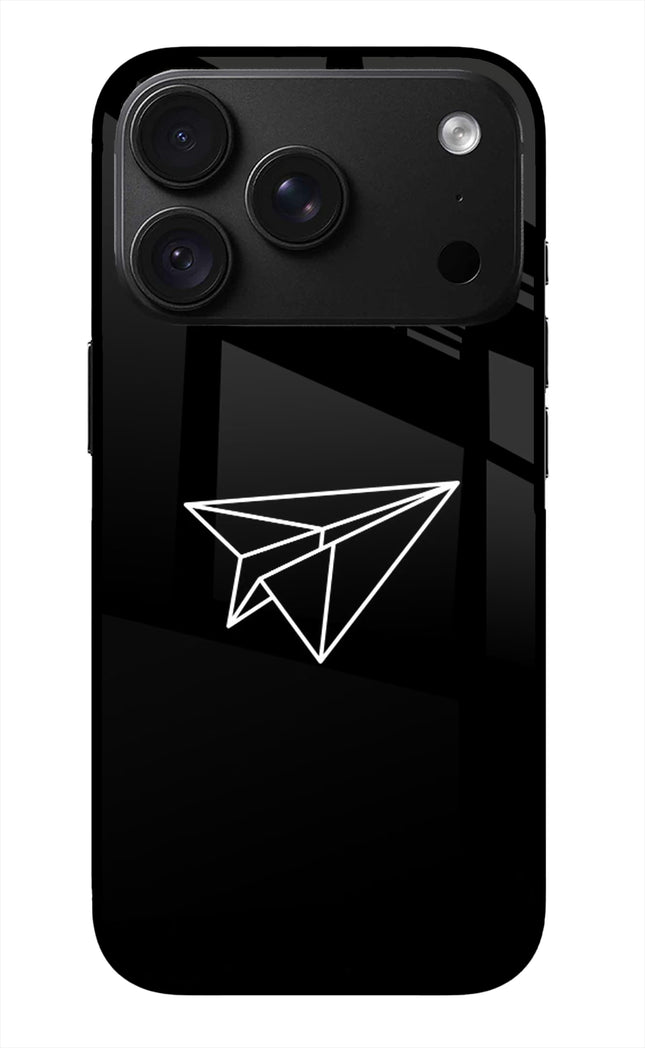 Paper Plane White iPhone 18 Pro Glass Case