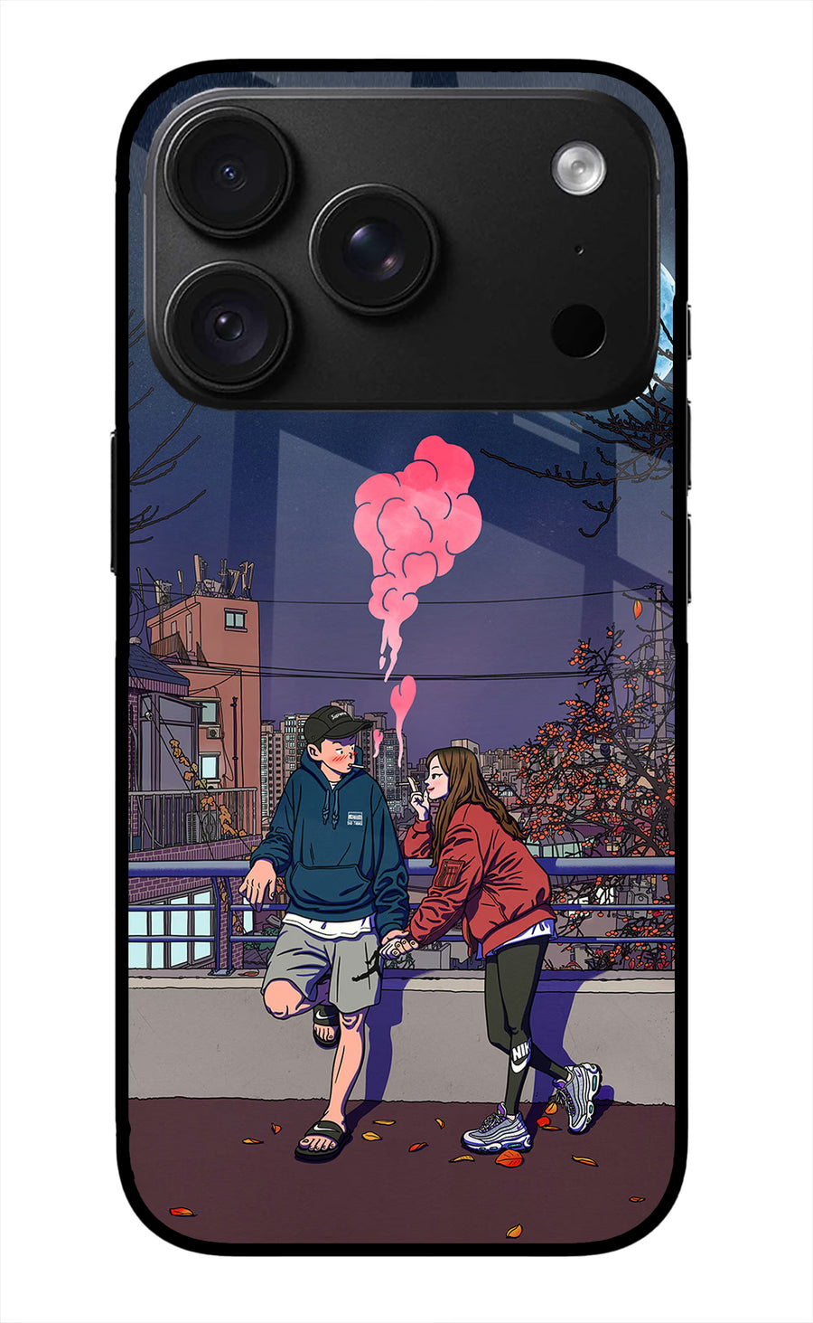 Chilling Couple iPhone 18 Pro Back Cover, Glass case