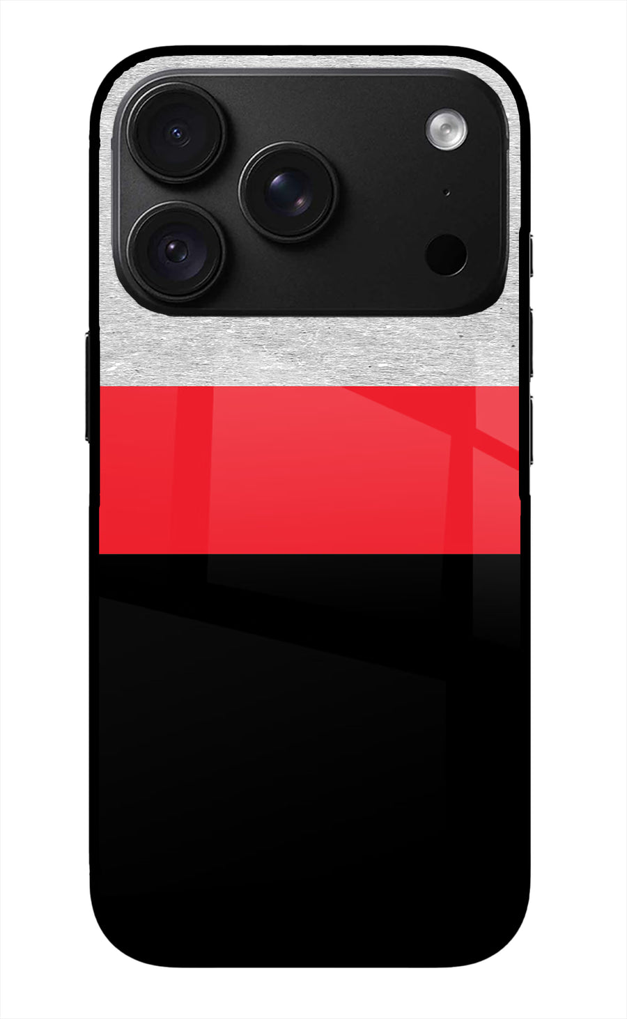 Tri Color Pattern iPhone 18 Pro Back Cover, Glass case