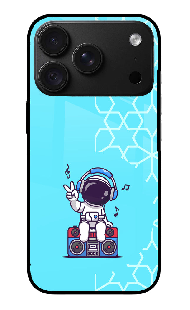 Cute Astronaut Chilling iPhone 18 Pro Glass Case