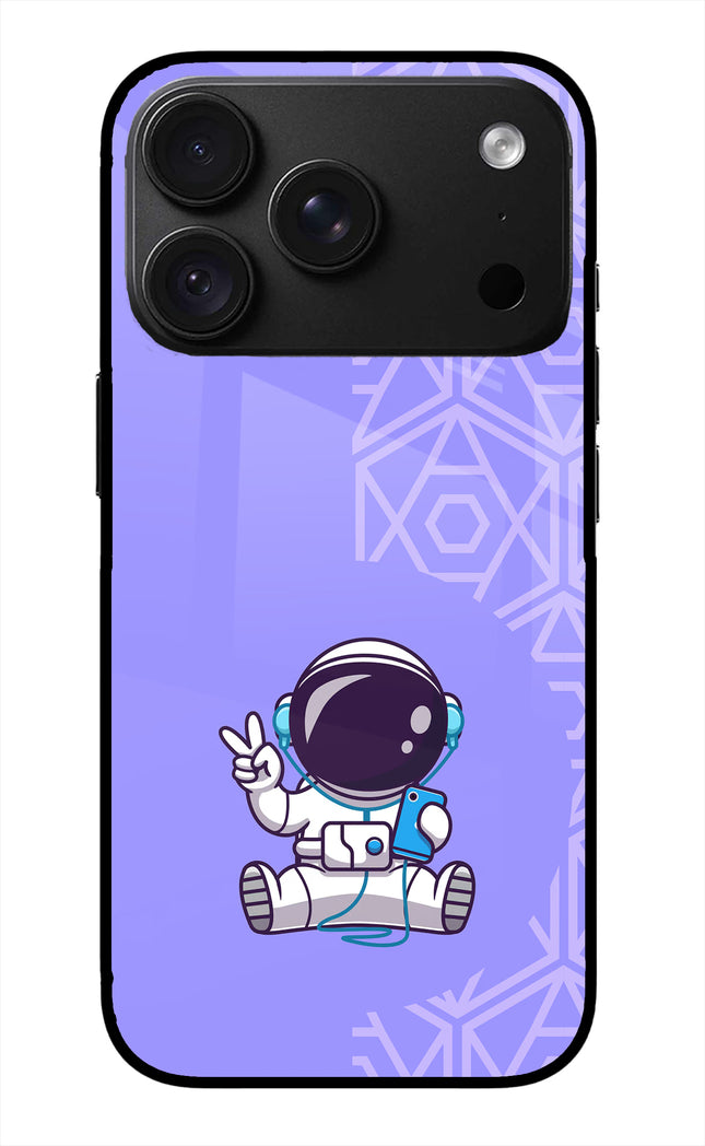 Cute Astronaut Chilling iPhone 18 Pro Glass Case