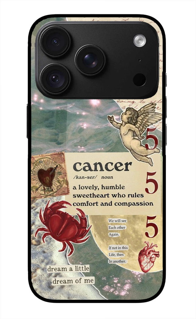 Cancer Zodiac iPhone 18 Pro Glass Case