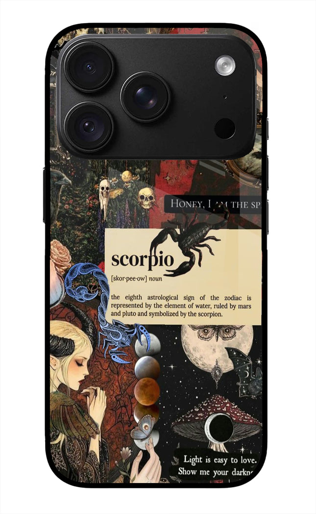 Scorpio Zodiac iPhone 18 Pro Glass Case