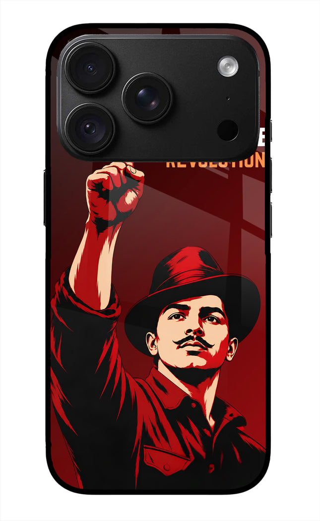 Bhagat Singh Revolution iPhone 18 Pro Glass Case