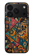 Folk Print iPhone 18 Pro Glass Case
