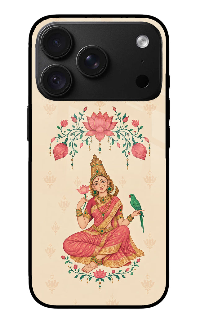 Goddess Lakshmi iPhone 18 Pro Glass Case