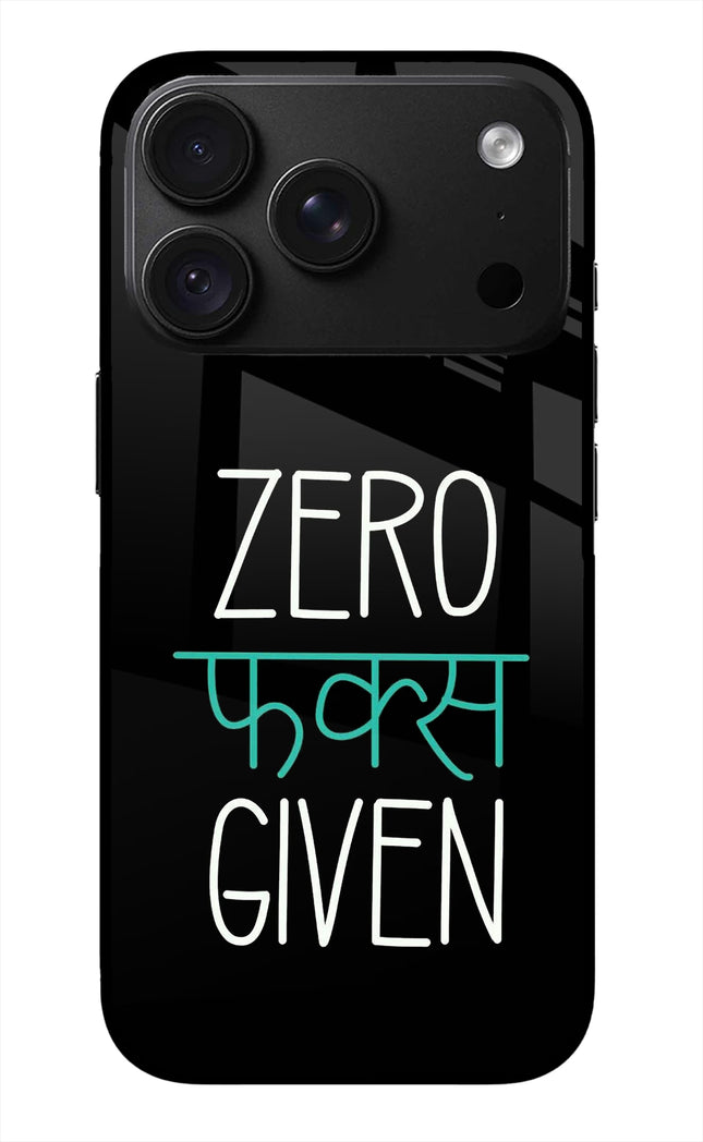 Zero Fucks Given iPhone 18 Pro Max Glass Case