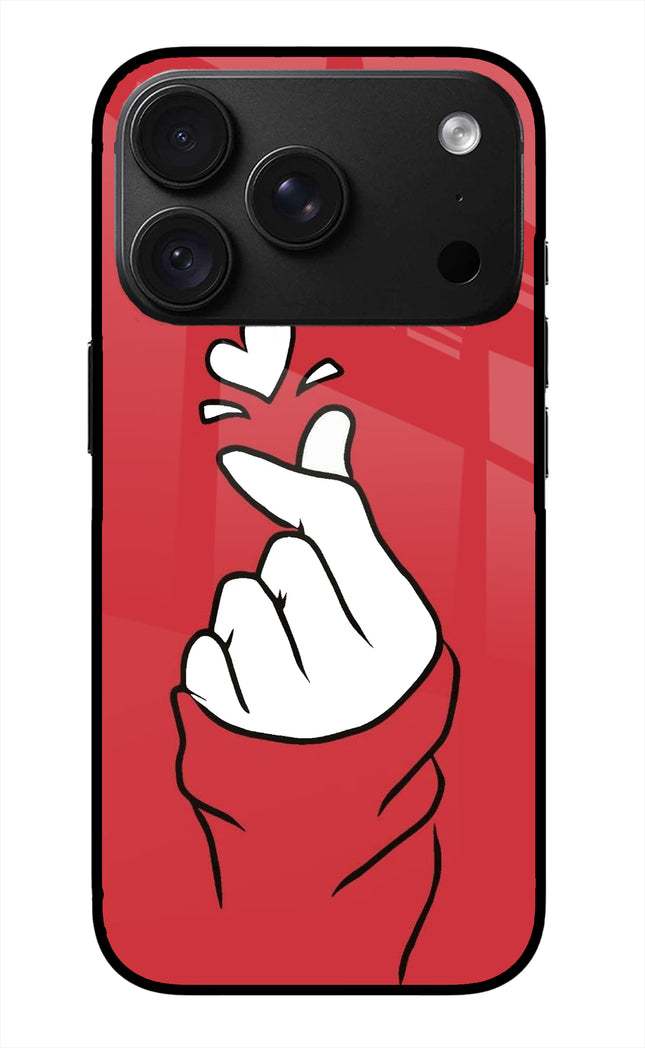 Korean Love Sign iPhone 18 Pro Max Glass Case
