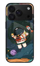 Cartoon Astronaut iPhone 18 Pro Max Glass Case