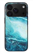 Blue Glitter Marble iPhone 18 Pro Max Glass Case
