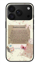 Hopeless Romantic iPhone 18 Pro Max Glass Case