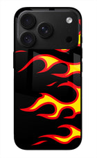 Side Sweep Flames iPhone 18 Pro Max Glass Case Back Cover by Casekaro