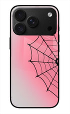 Pink Web iPhone 18 Pro Max Glass Case