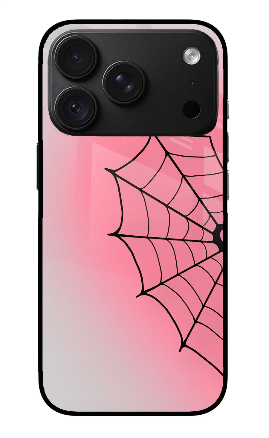 Pink Web iPhone 18 Pro Max Back Cover, Glass case