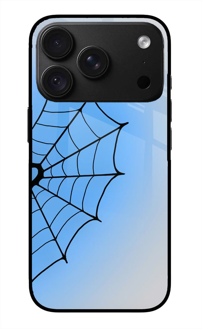 Blue Web iPhone 18 Pro Max Glass Case