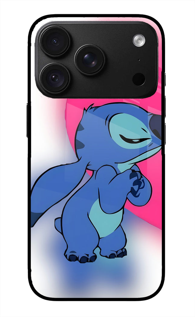 Stitch Hug iPhone 18 Pro Max Glass Case