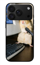 Hacker Hamster iPhone 18 Pro Max Glass Case