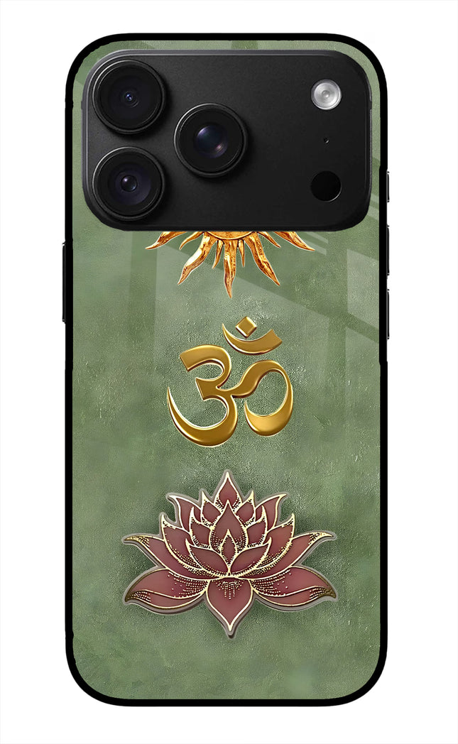 Om & Lotus iPhone 18 Pro Max Glass Case
