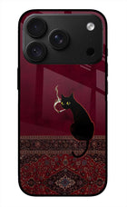 Midnight Cat iPhone 18 Pro Max Glass Case Back Cover by Casekaro