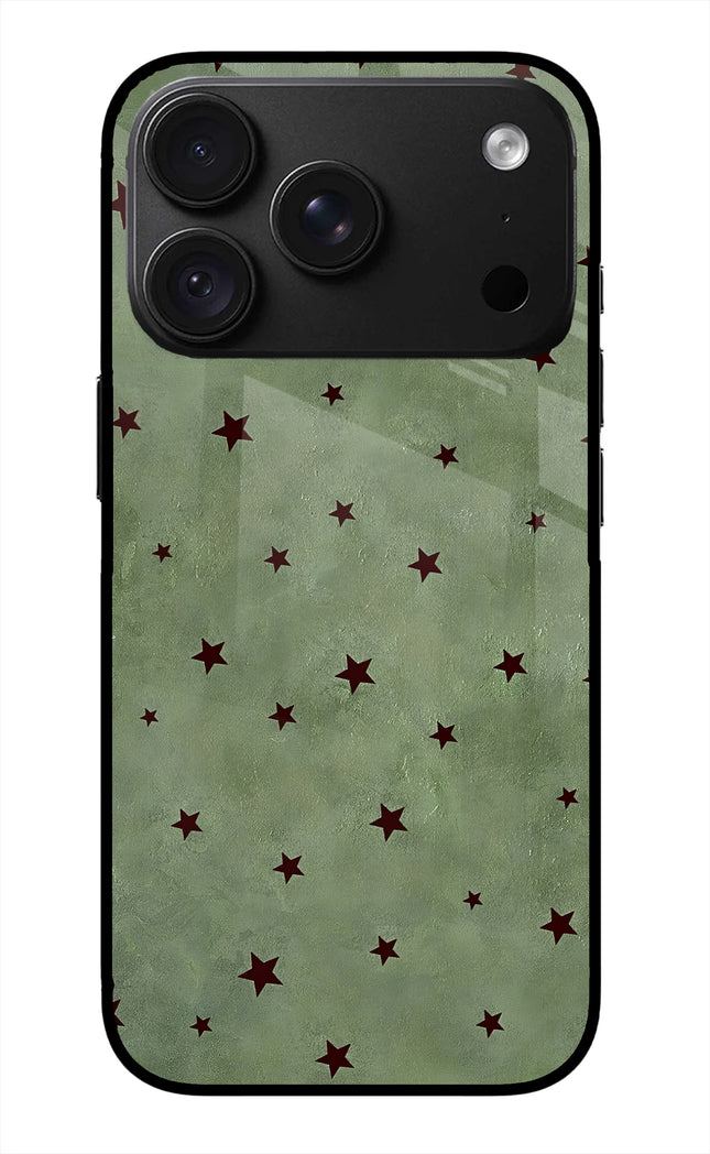 Green Stars iPhone 18 Pro Max Glass Case