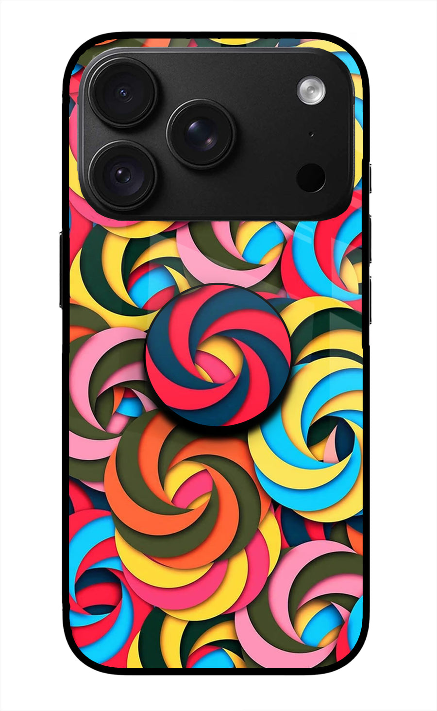 Spiral Pattern iPhone 18 Pro Max Pop Case, Glass case