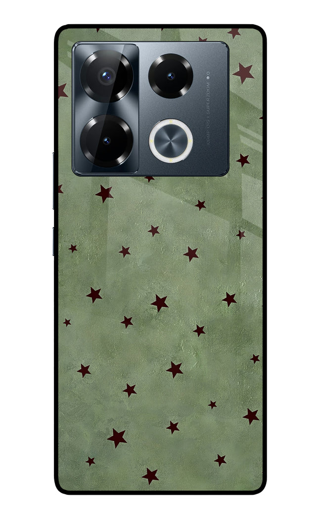 Green Stars Infinix Note 40 Pro 5G Glass Case Back Cover by Casekaro