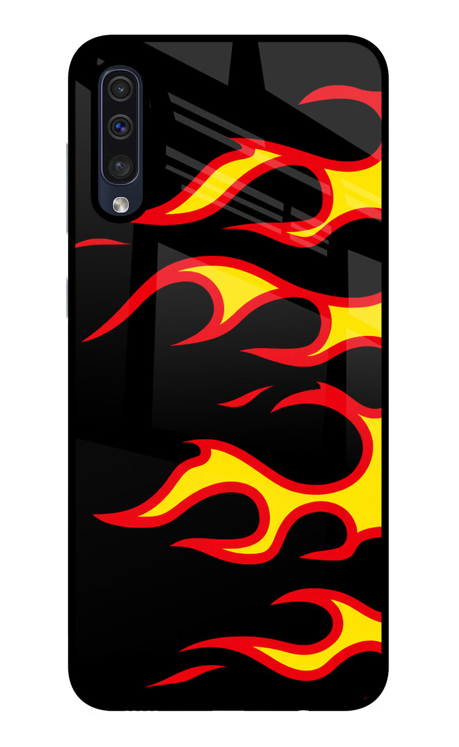 Side Sweep Flames Samsung A50/A50s/A30s Back Cover, Metal case