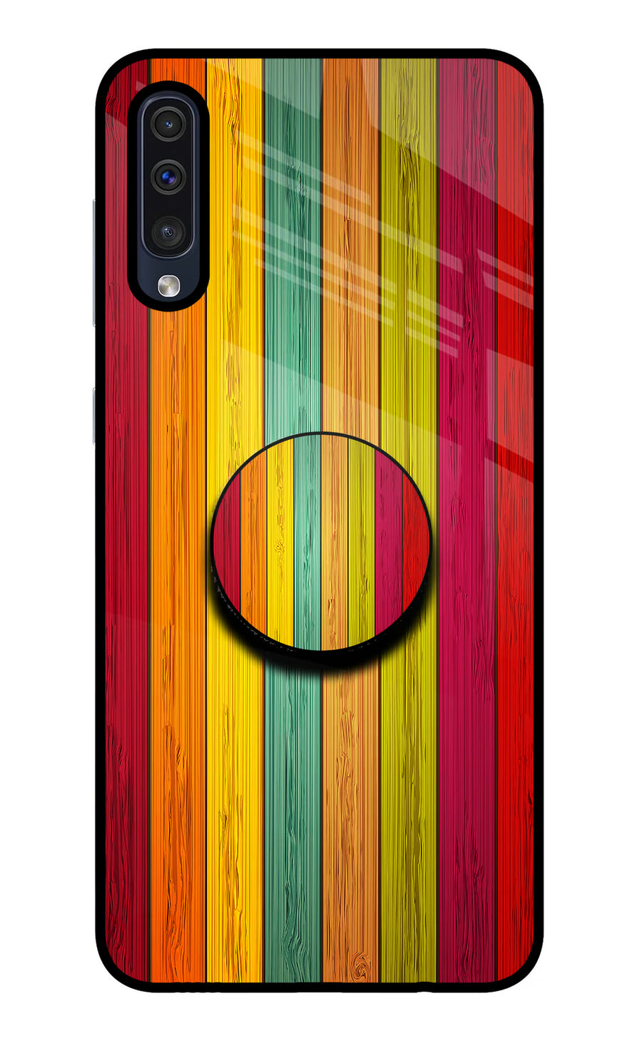 Multicolor Wooden Samsung A50/A50s/A30s Pop Case, Metal case