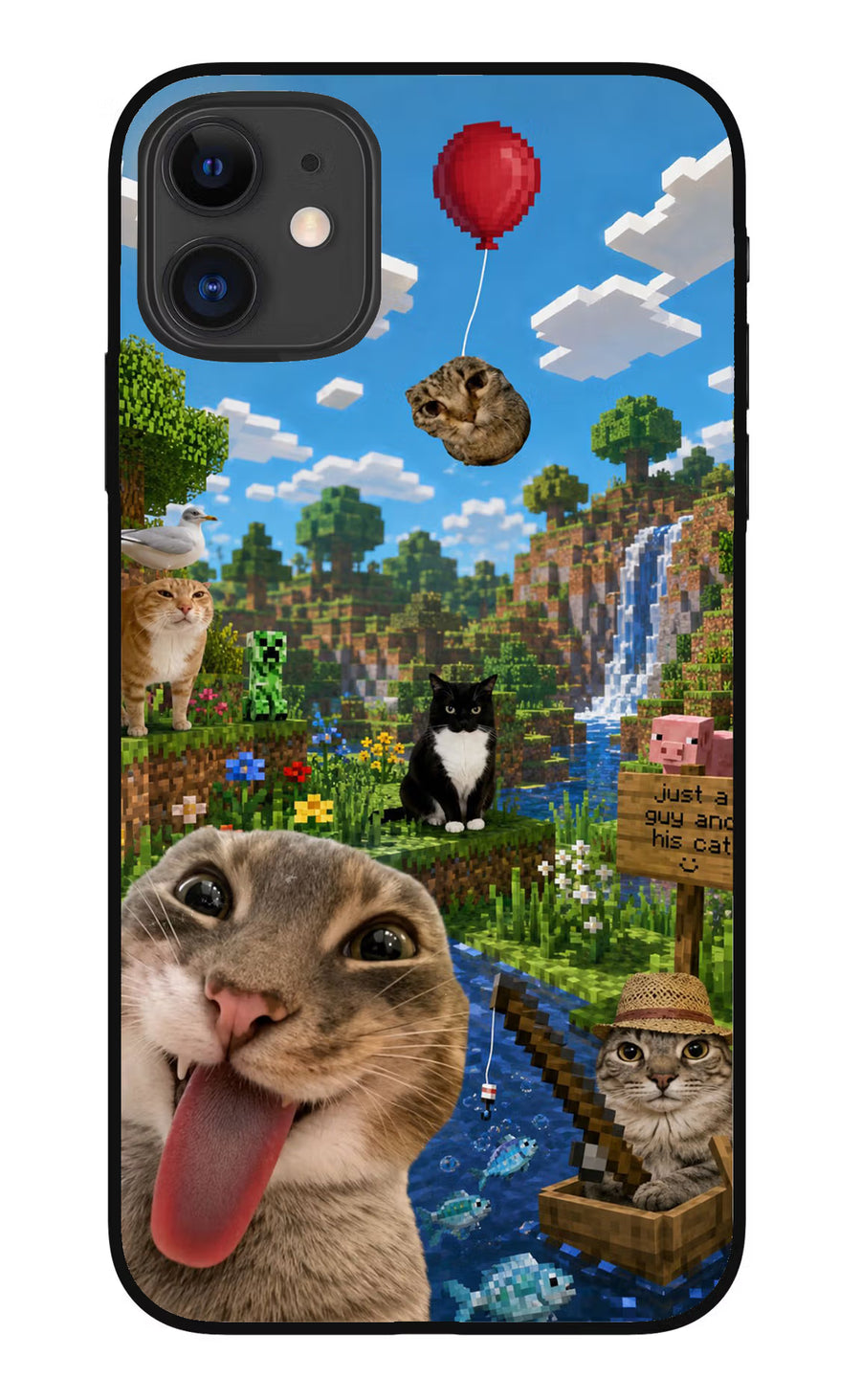 Minecraft Cat Chaos iPhone 11 Back Cover, Metal case